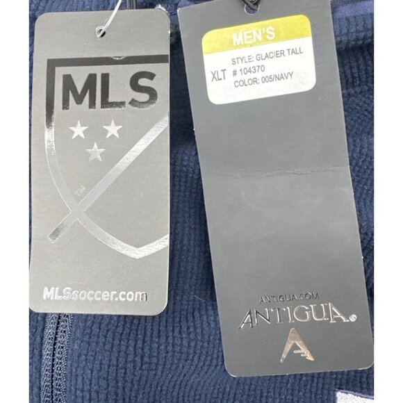 Antigua Men’s MLS USA Soccer 1/4 Zip Navy Blue Pullover Sz XLT NEW Fan Gear - Picture 5 of 7